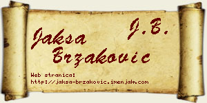 Jakša Brzaković vizit kartica